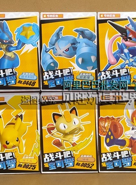 奇妙积木K20247战斗吧宝可梦玩具甲贺忍蛙摆件喷火龙手办儿童礼物