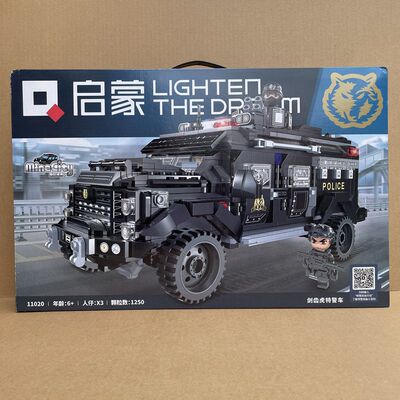 启蒙积木1101620城市特警突击摩
