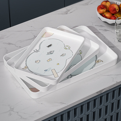 希尔塑料茶盘长方形托盘水果盘