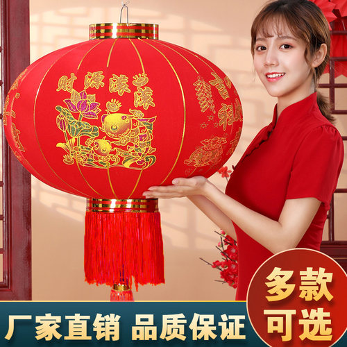 新年大门门口阳台中式大红灯笼