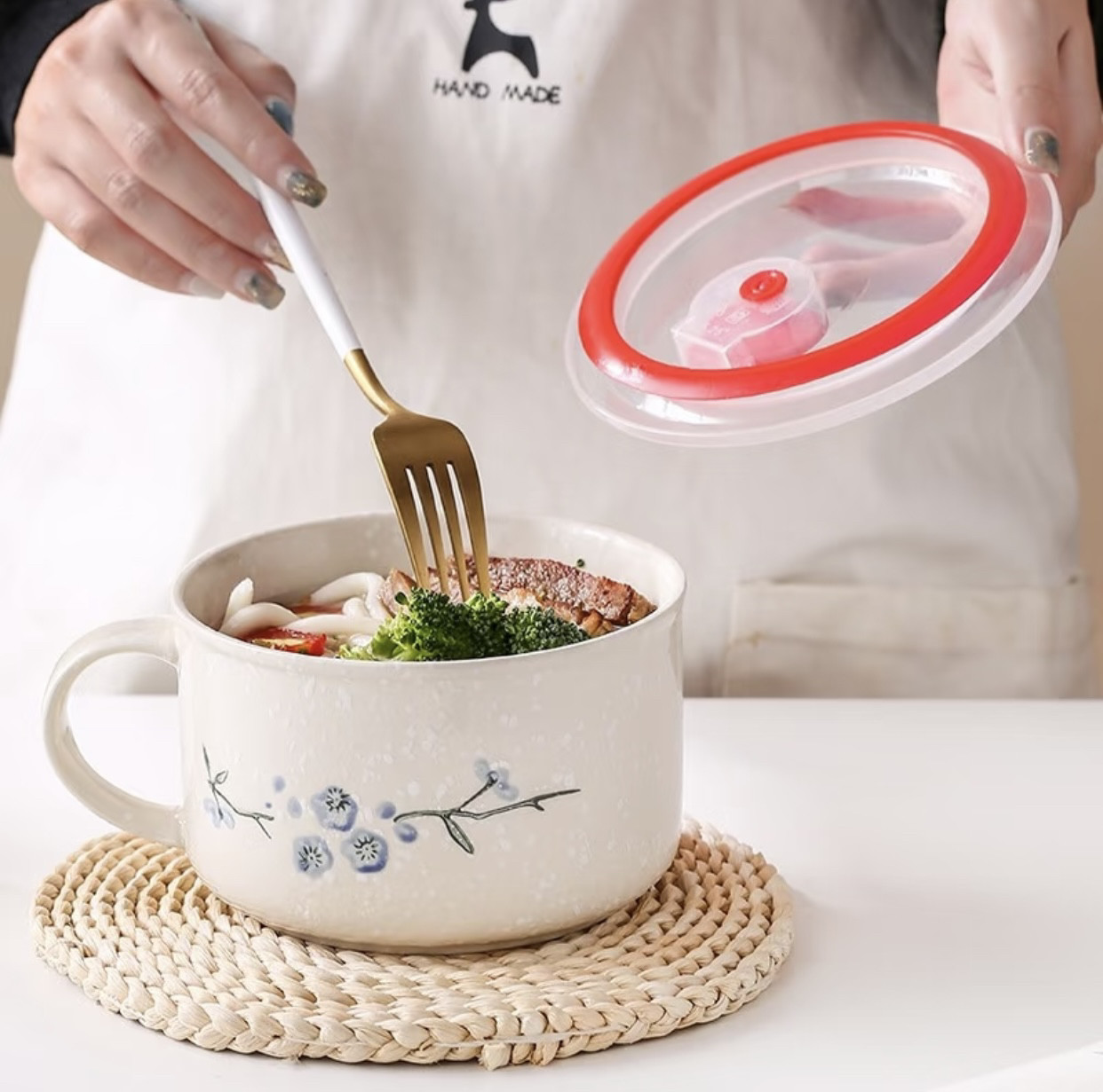食品级保鲜盖密封碗盖圆形微波炉陶瓷碗盖家用塑料盖子