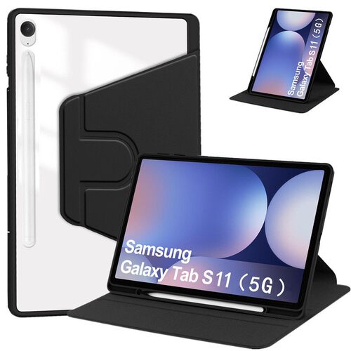 适用三星Galaxy Tab S11 5G保护套亚克力旋转全包笔槽透明超薄皮