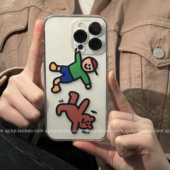 ins趣味插画适用iphone13手机壳苹果17promax软壳16全包15pm硅胶14