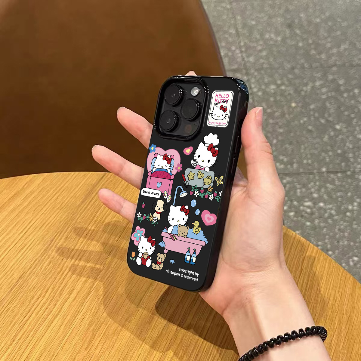 日韩ins风卡通可爱凯蒂KT猫咪手机壳适用苹果16promax新款iPhone15亮黑色14硅胶13磨砂超薄12女款11全包软壳