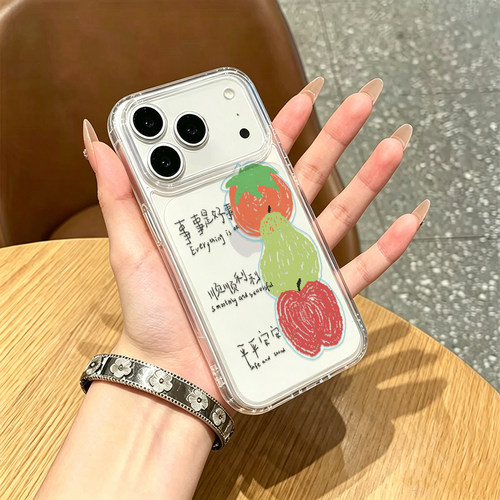 ins风手绘涂鸦苹果防摔手机壳