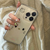 韩系ins小众卡通可爱猫咪表情手机壳适用17promax新款 iPhone15pro透明14硅胶13小众不撞款 12女16全包防摔软壳