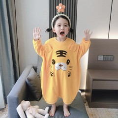 睡袋纯棉宝宝儿童婴儿夏季春秋冬款防踢被子四季通用睡衣连体女童