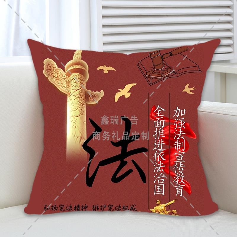 审计局社区街道办12.4国家宪法日宣传周活动物料抱枕办公靠垫定制