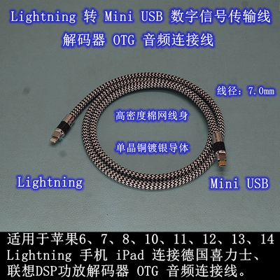 Typec苹果Lighting转T口连DSP线