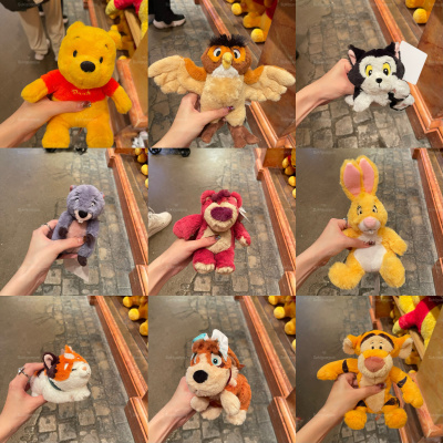 日本 Disney迪士尼迷你fluffy系列 草莓熊维尼跳跳虎谷佛手拿公仔