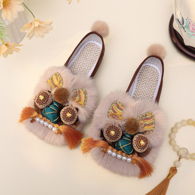 2026新款春季平底手工成人虎头鞋