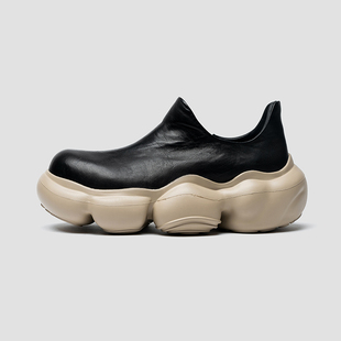 鞋 轻弹软底运动皮鞋 里外全牛皮小众德比鞋 6cm增高休闲大头鞋 男款