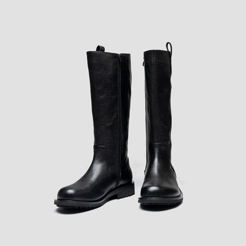 配风衣大衣里外全真皮长筒靴男士