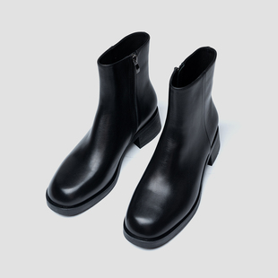 2026新款 头层小牛皮方头切尔西马丁靴男款 极简靴子 先生sir 高跟鞋
