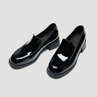 男英伦风亮皮一脚蹬百搭休闲皮鞋 高跟鞋 5cm高跟鞋 乐福鞋 先生SIR