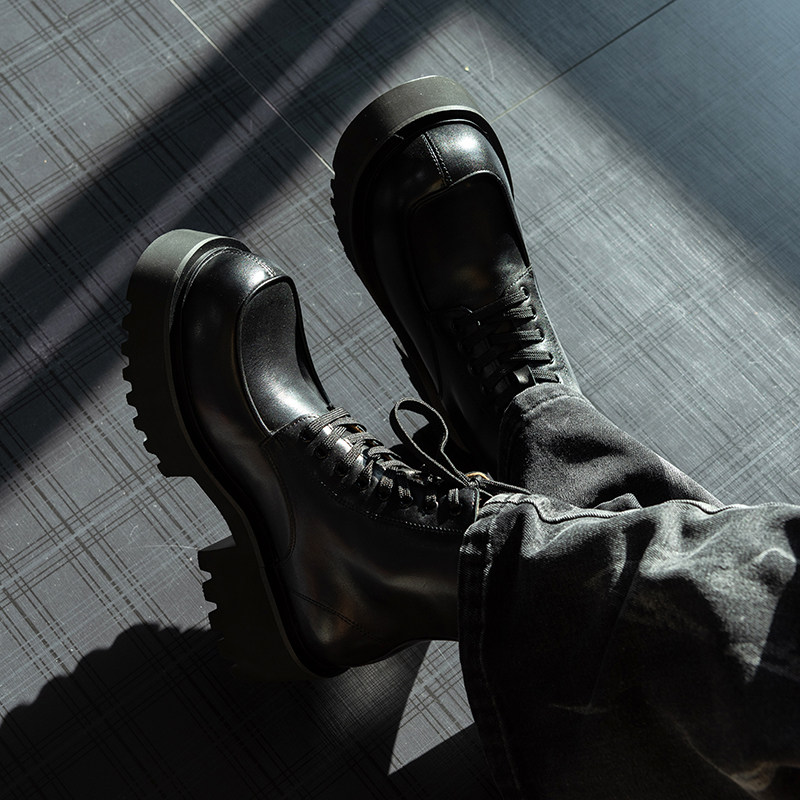 薄款炸街百搭系带马丁靴英伦风