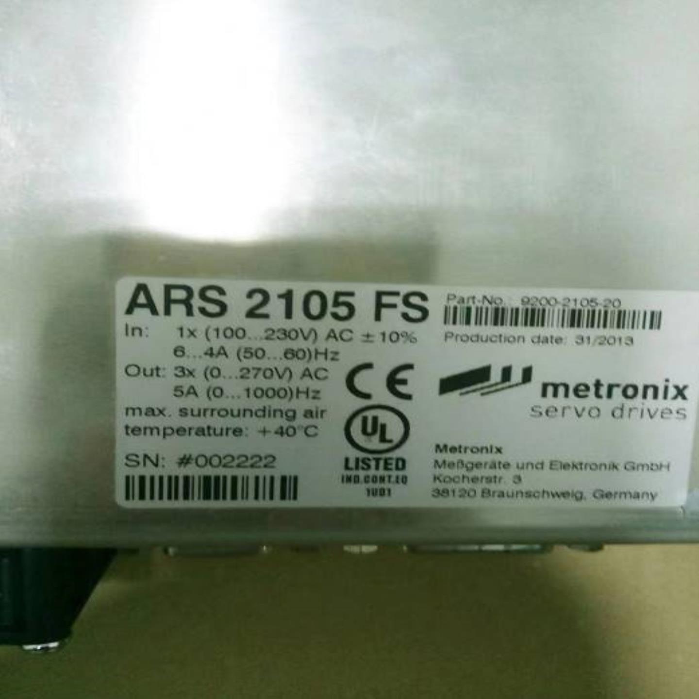 配件全新进口德国Metronix麦卓 ARS2105FSSE-伺服系统议价