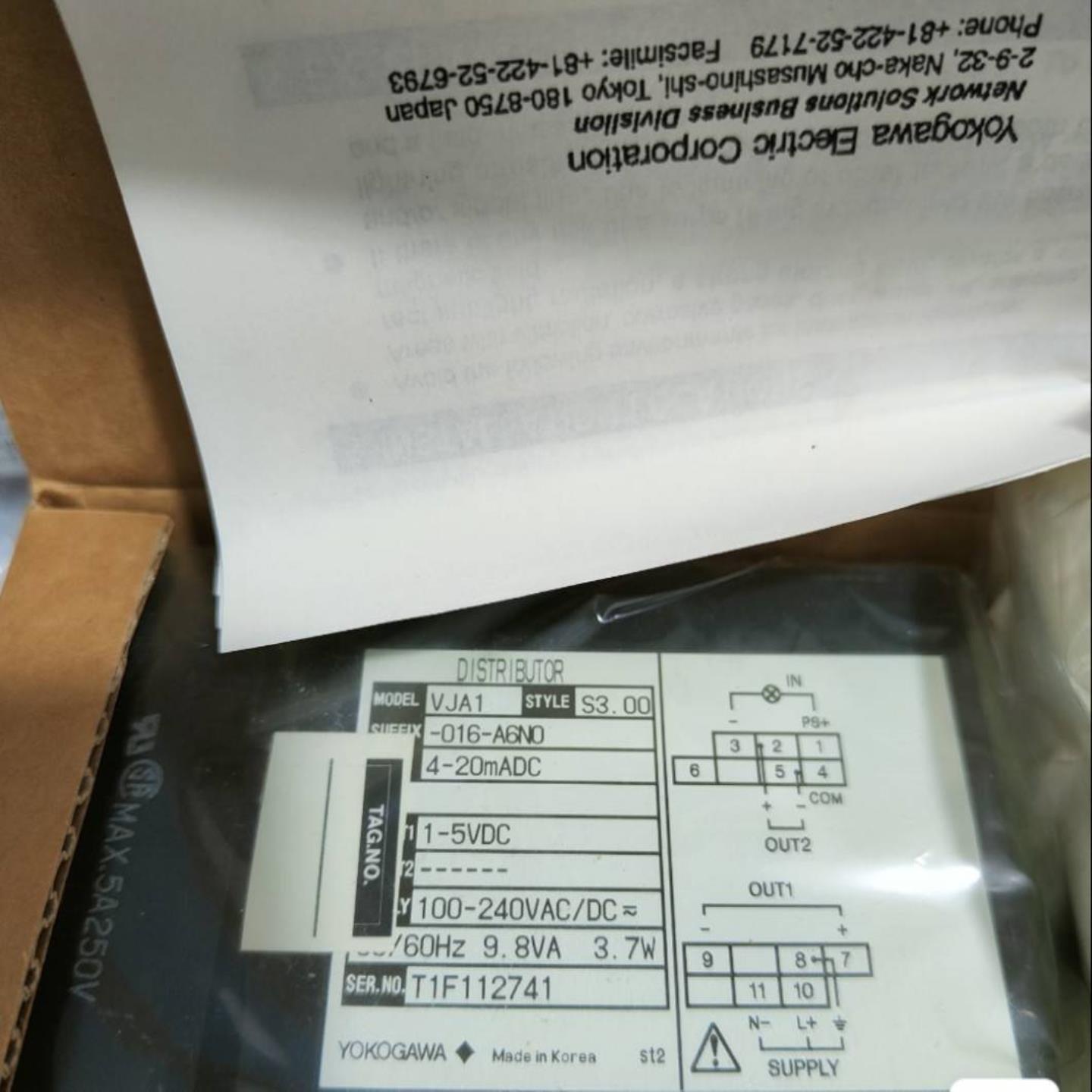 配件横河JUXTA信号转换器VJA1-016-A6N0横河RTD双输出VJR6-议价