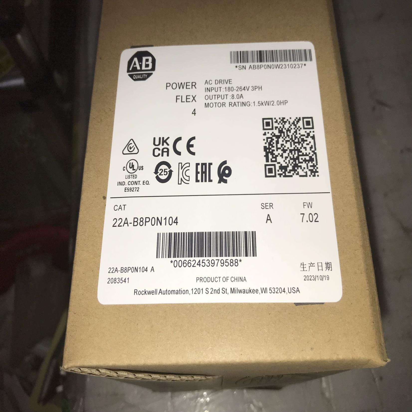 配件AB变频器22A-a2p3/a4p5/a8p0/a6p8/A9P6n103/113/104议价