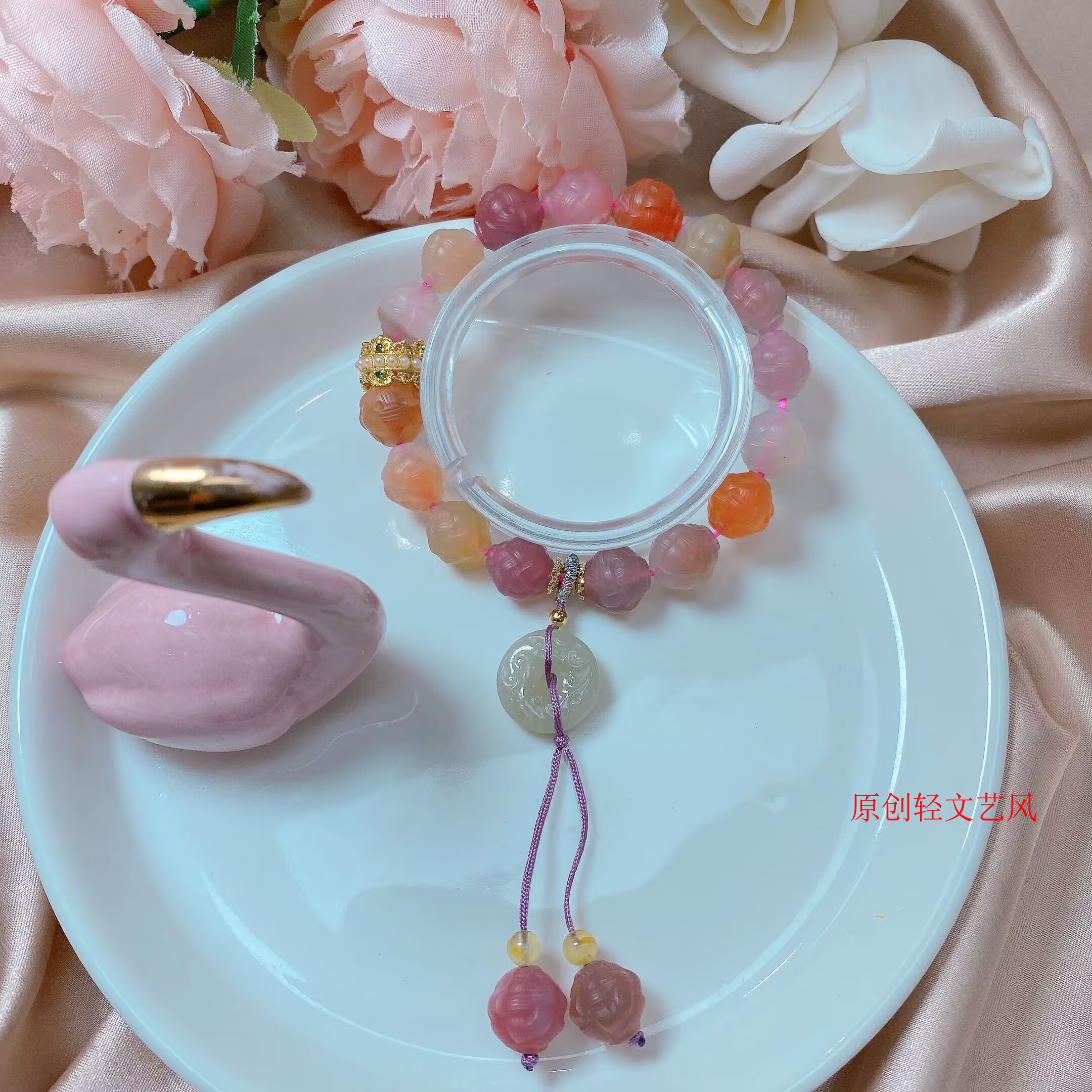 纯天然凉山盐源玛瑙多宝手串新中式原创diy精雕平安男女款手链