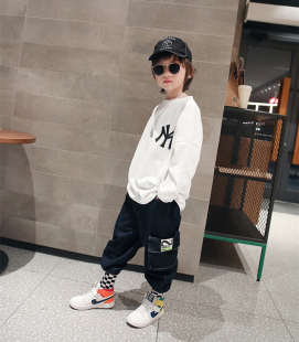 男童纯棉长袖T恤春秋装2025新款帅气男孩中大儿童薄款内搭打底衫