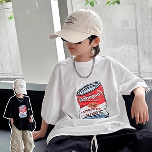 男童短袖T恤2026新款大中儿童休闲痞帅纯棉体恤男孩夏装薄款上衣