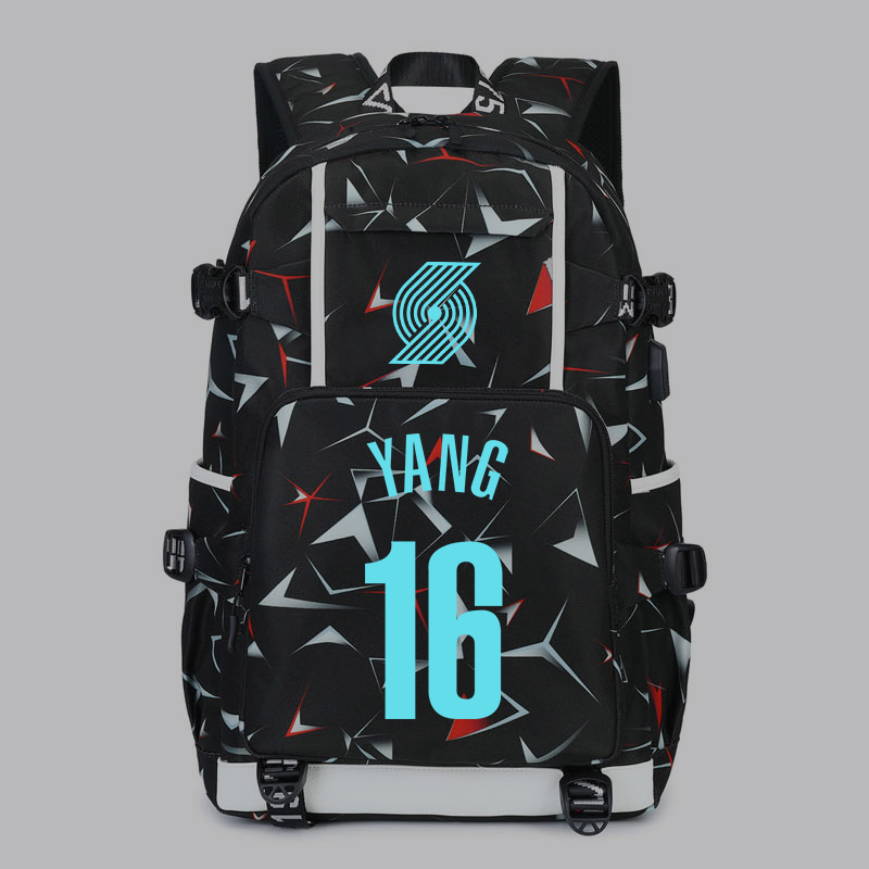 NBA杨瀚森书包篮球双肩包开拓者高中学生背包夜光运动初中男生潮