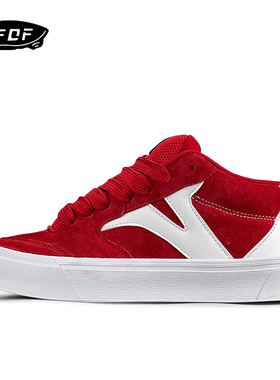 VFDF 板鞋男女中高帮潮鞋翻毛皮拼接复古个性街头情侣运动休闲鞋