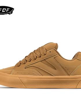VFDF 面包小麦色板鞋男女复古秋季校园风情侣休闲增高运动潮鞋女
