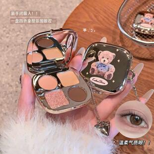 光影小能眼影盘大地色爆闪卧蚕提亮哑光珠光显色氛围感学生眼影盘
