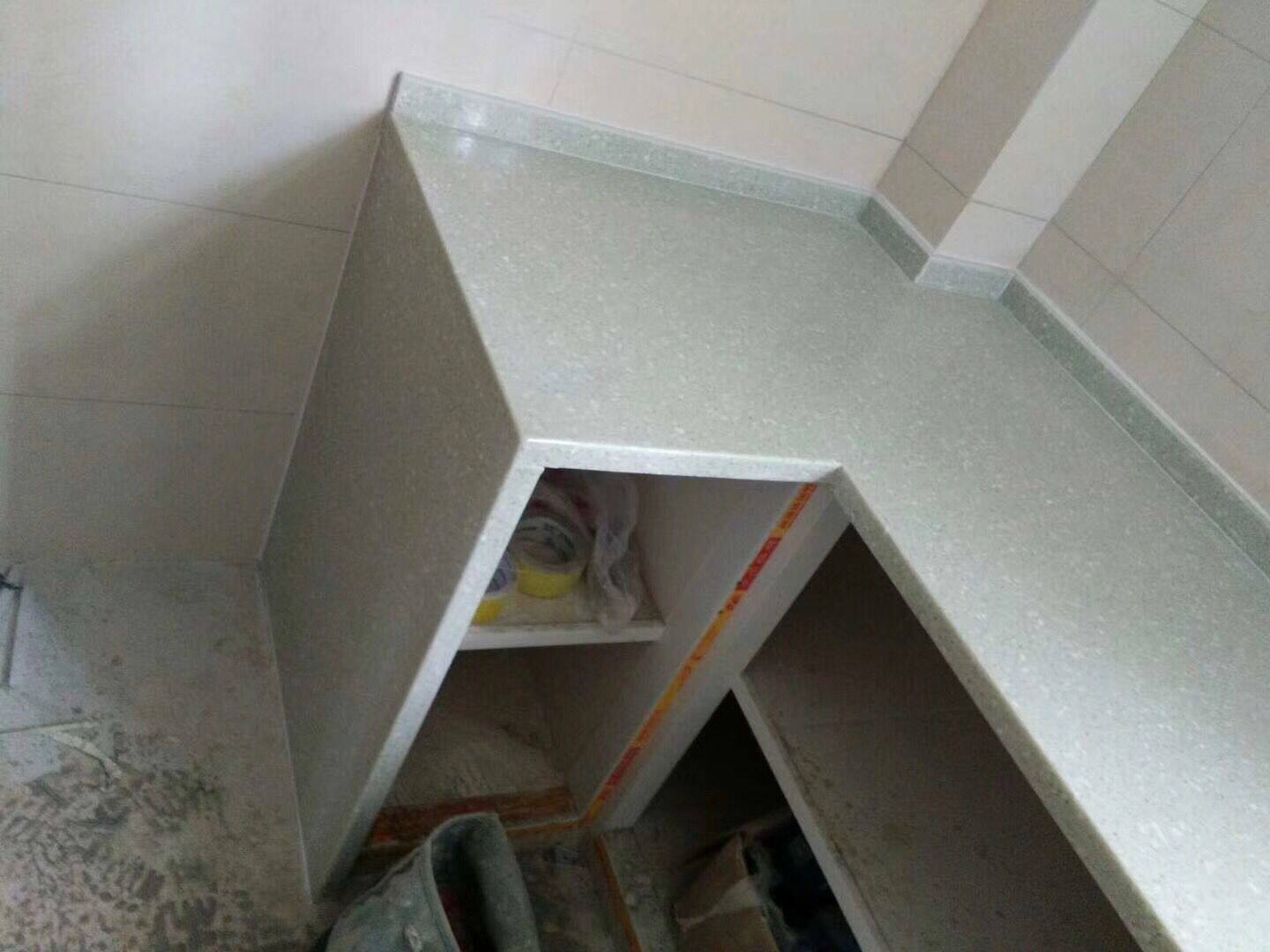 人造大理石灶台 石英石台面 黑金沙挡水条橱柜吧台定做i.