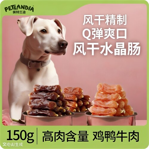 狗狗水晶肠宠物零食训犬互动奖励鸡肉鸭肉肠牛肉肠宠物零食小香肠