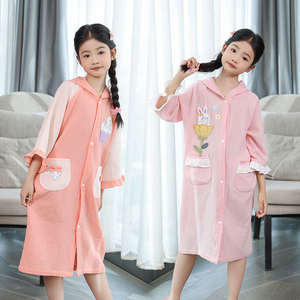 儿童浴巾斗篷浴袍可穿式速干