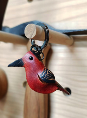 牛皮手工小小鸟挂件飞得更高挂饰