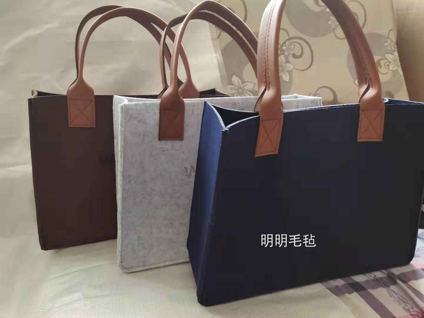 羊毛毡皮革提手环保款式礼品袋
