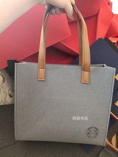 定制毛毡购物袋子环保袋广告礼品袋单肩手提大容量包包可加印logo