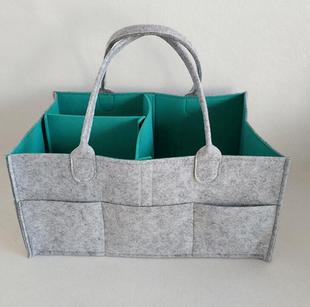 妈咪手提袋 婴儿尿布尿不湿收纳可折叠拆装收纳包 毛毡手提袋篮