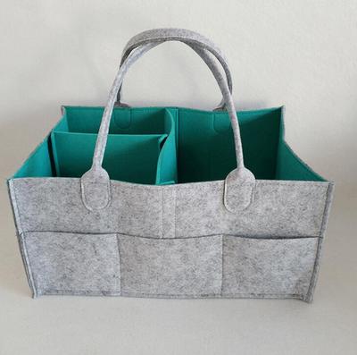妈咪手提袋 婴儿尿布尿不湿收纳可折叠拆装收纳包 毛毡手提袋篮