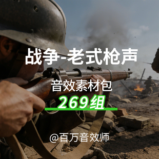 老式枪械一战二战时期各种老式步枪上膛拉栓弹匣子弹声开枪的声音