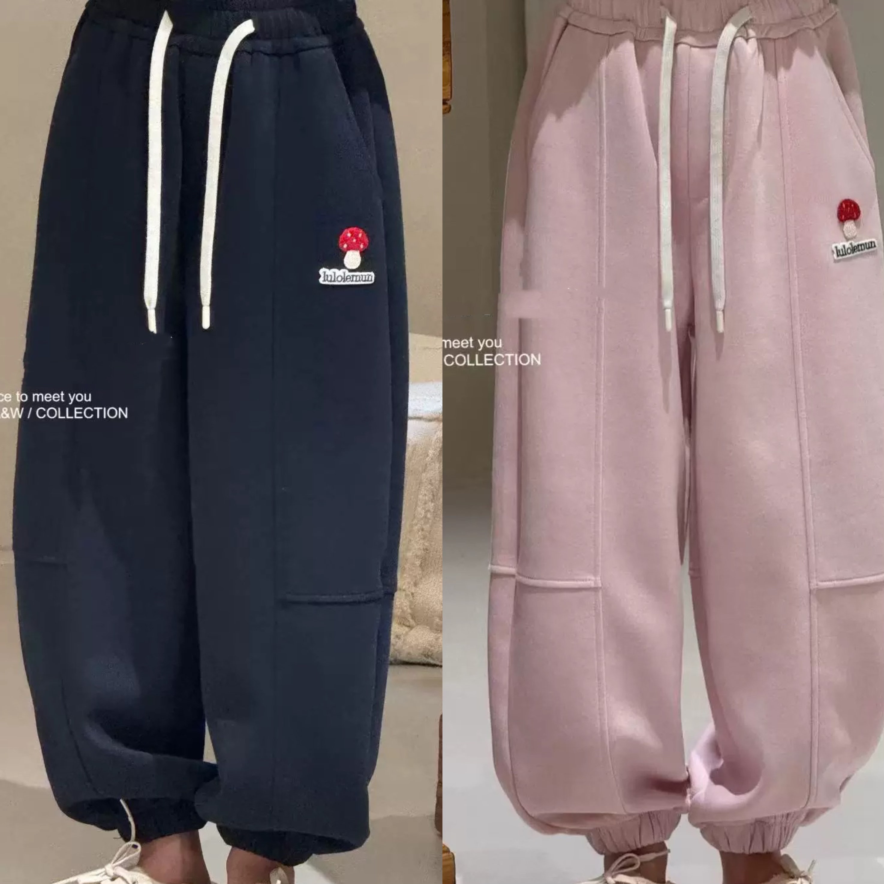 现货波拉韩国童装 女童中大童初中生秋装亲子休闲裤运动裤蘑菇裤