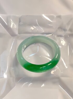 天然冰种白底青翡翠手镯缅甸正圈阳绿翡翠玉手镯女帝王绿高端镯子