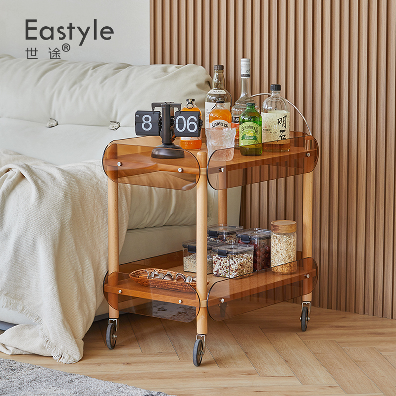 复古玻璃创意双层小推车