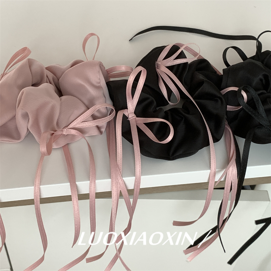 罗小辛 复古法式芭蕾风甜美蝴蝶结飘带小众大肠发圈发绳博主发饰