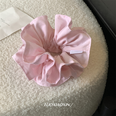 韩系水粉色浅粉发圈大肠圈高级感