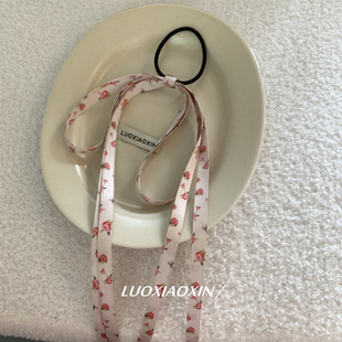 罗小辛/富贵连连~小众设计感韩国长飘带蝴蝶结飘逸韩系发绳皮筋女