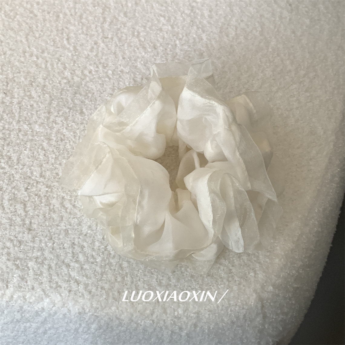 罗小辛/像一朵白色山茶花~轻盈雪纺纱纱韩国发绳ins双层大肠发圈,饰品/流行首饰/时尚饰品新,发饰,淘宝优惠券,粉丝福利购,淘宝优惠卷