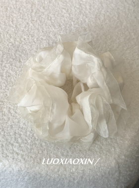 罗小辛/像一朵白色山茶花~轻盈雪纺纱纱韩国发绳ins双层大肠发圈