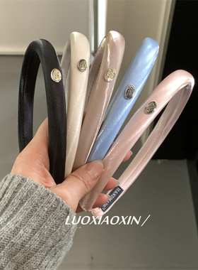 罗小辛/法式温柔复古发箍女高级感ins纯色黑色发卡细压发头箍发饰