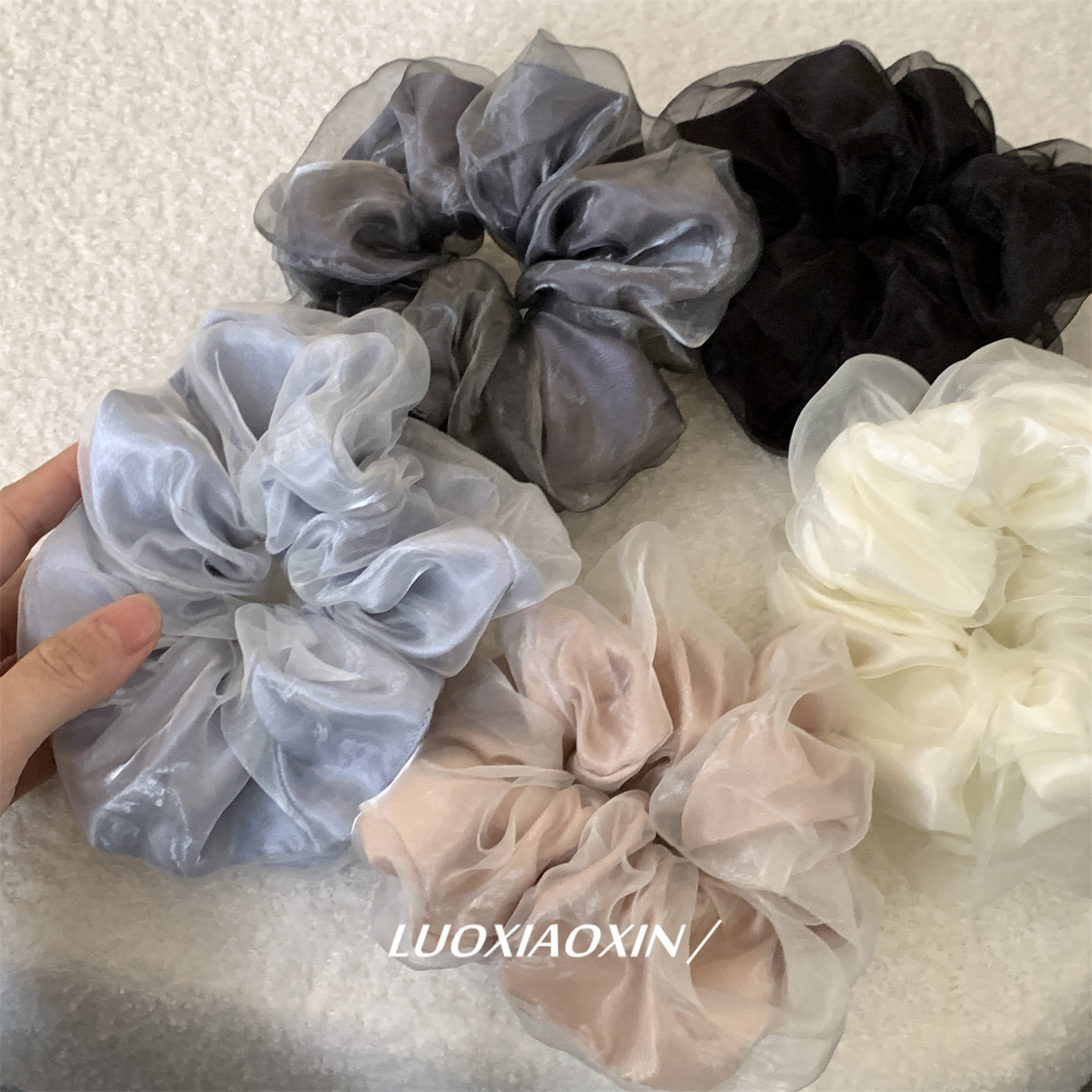 罗小辛/双层小调调~韩系ins小众纯色欧根纱大肠发圈发绳韩国纱纱,饰品/流行首饰/时尚饰品新,发饰,淘宝优惠券,粉丝福利购,淘宝优惠卷