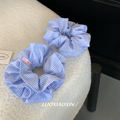 冰条蓝色miu系高品质条纹大肠圈